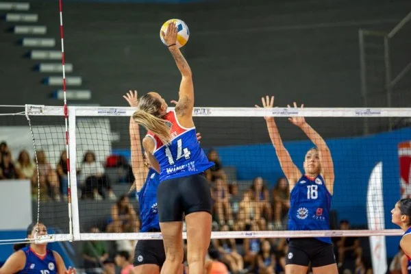 female volleyball player spike